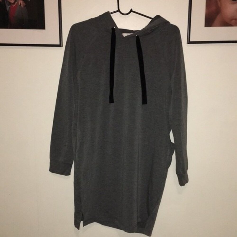 Adam Levine XL Long Hooded Sweatshirt Dark Grey